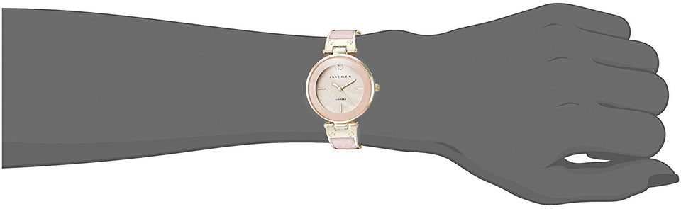 Anne Klein - Reloj de pulsera para mujer con esfera acentuada con diamantes