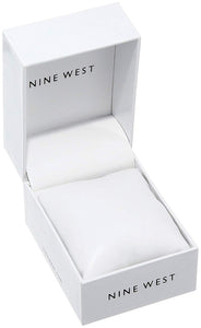 Nine West NW/2210RGPK Reloj de pulsera para mujer, con cristales acentuados, tono oro rosa y correa rosa