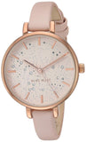 Nine West NW/2210RGPK Reloj de pulsera para mujer, con cristales acentuados, tono oro rosa y correa rosa