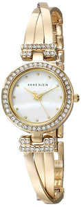 Anne Klein AK/1868GBST Juego de Reloj y Brazalete con Cristales Swarovski, Brazalete en Dorado, para Mujer