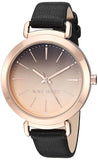 Nine West Women's NW/2288RGBK Rose Gold-Tone and Black Strap Watch