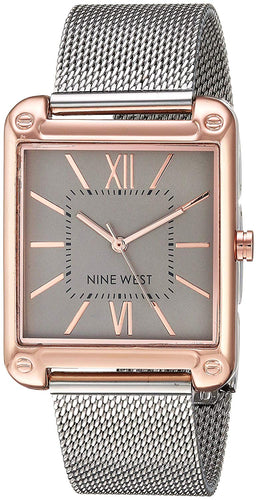 Nine West NW2091RGSB Reloj Análogo para Mujer, color Gris/Plata