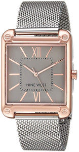 Nine West NW2091RGSB Reloj Análogo para Mujer, color Gris/Plata